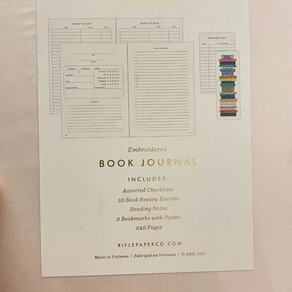 Rifle Paper Co. Book Club Embroidered Book Journal - Picture 3 of 7